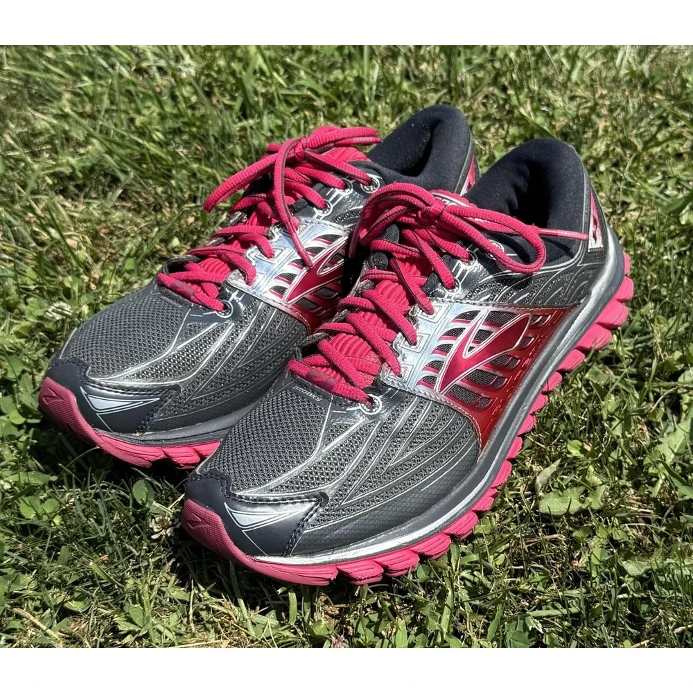 Brooks Glycerin 14 Shoes Womens Size 9.5 Pink Gray Running Sneakers 1202171B093